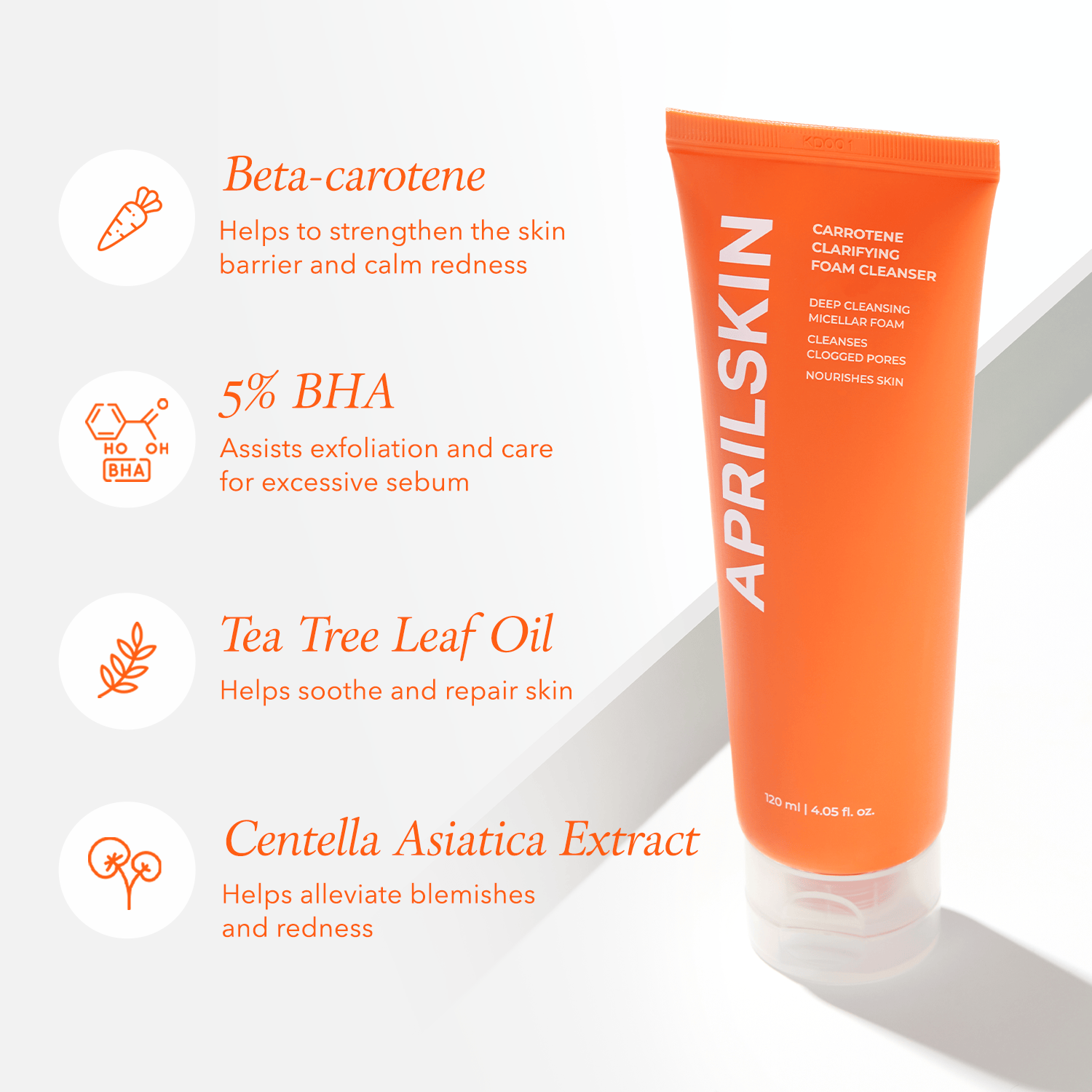 Aprilskin cleanser Real Carrotene Acne Foam Cleanser