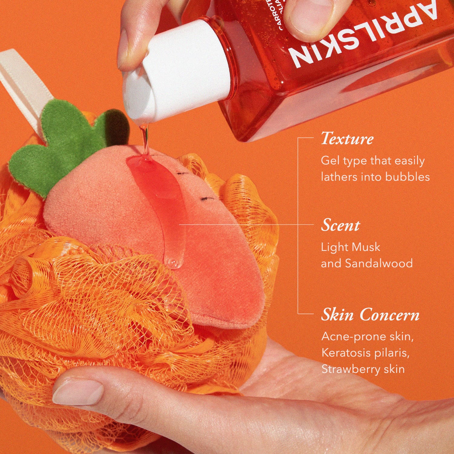 Aprilskin skincare Carrotene IPMP™ Exfoliating Body Wash