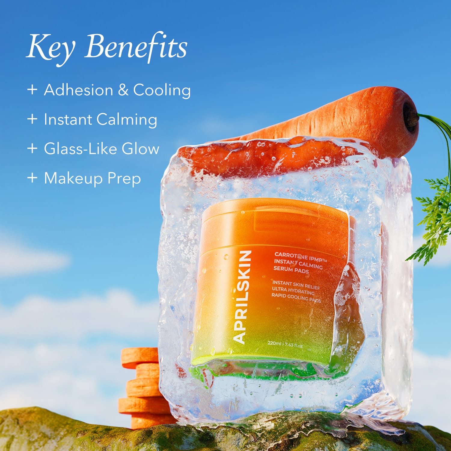 Aprilskin skincare Carrotene IPMP™ Instant Calming Serum Pads