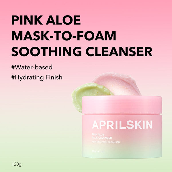 Aprilskin skincare [NEW] Pink Aloe Mask-To-Foam Soothing Cleanser (Acne-friendly)