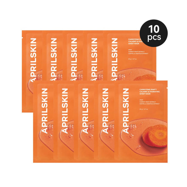 Aprilskin skincare 10ea Carrotene IPMP™ Calming & Hydrating Sheet Mask 10pcs